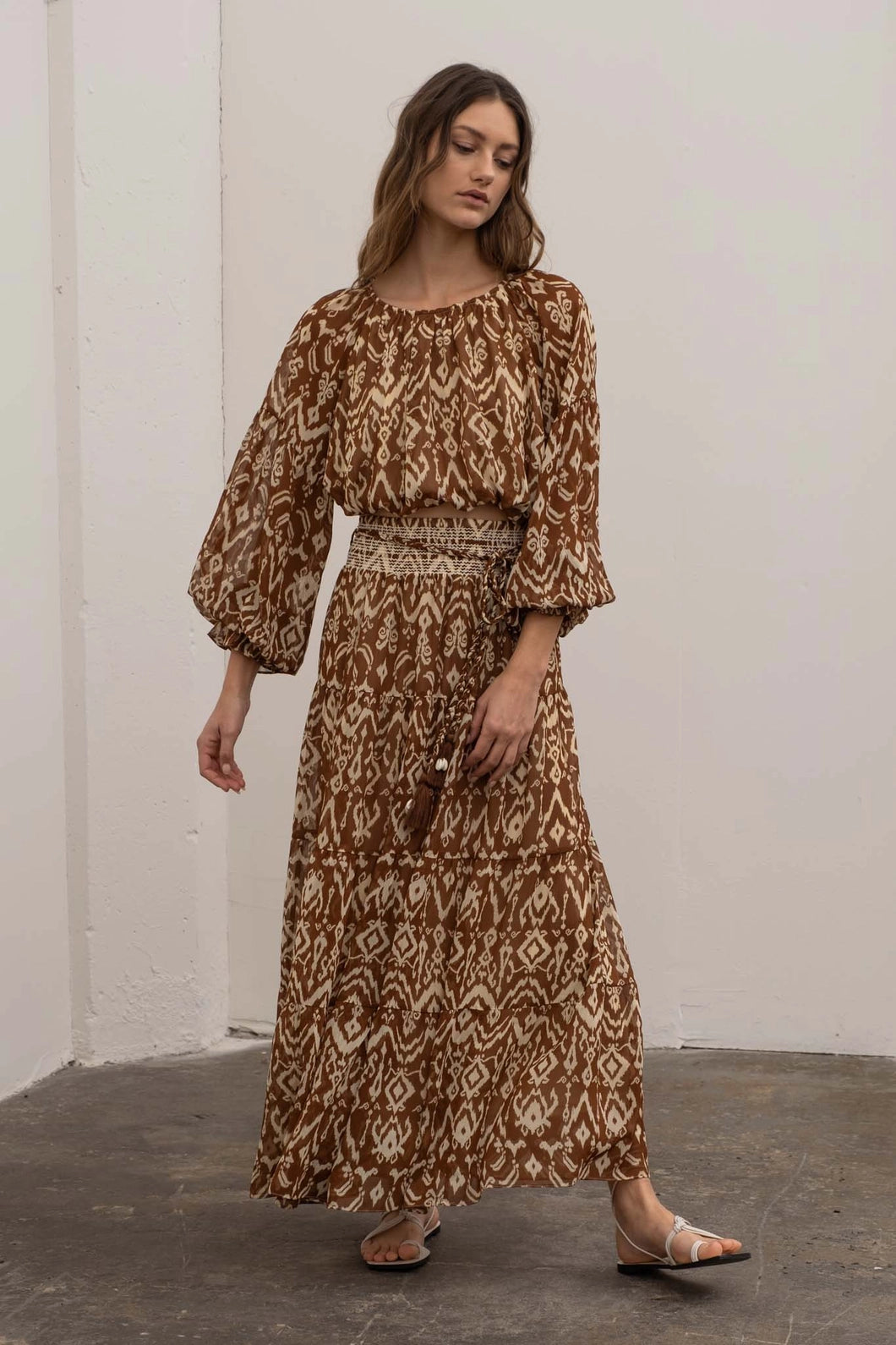 Ikat Brown Skirt