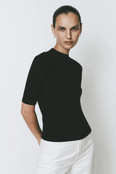 Chabot Black Mock Neck Top