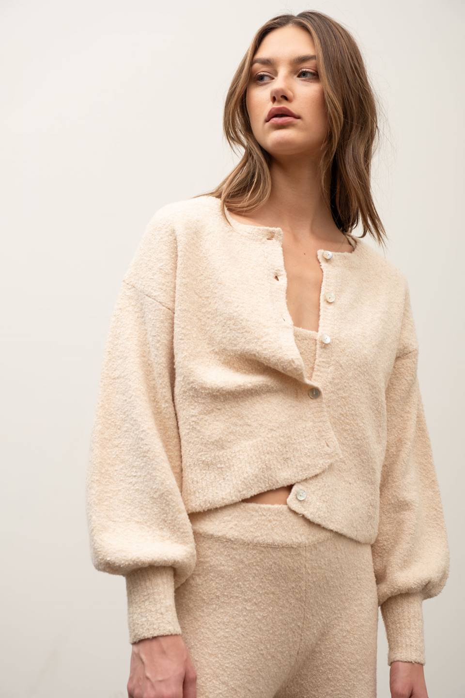 Graham Beige Cozy Buttonup Cardigan