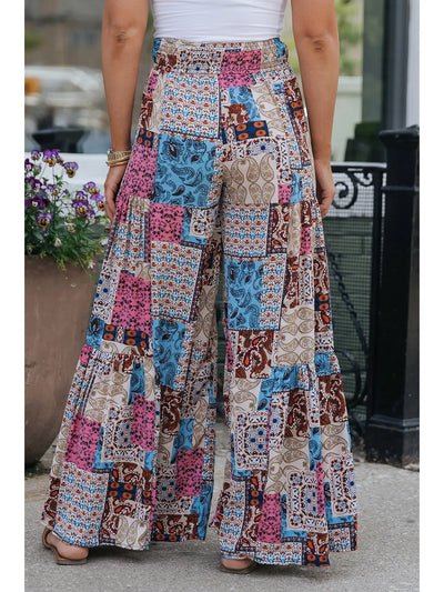 Craw Paisley Mixed Print High Waist Pants
