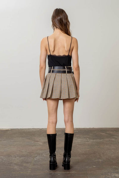 Jax Plaid Mini Pleated Skirt