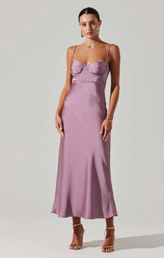 ASTR the Label | Florianne Satin Maxi Dress in Purple