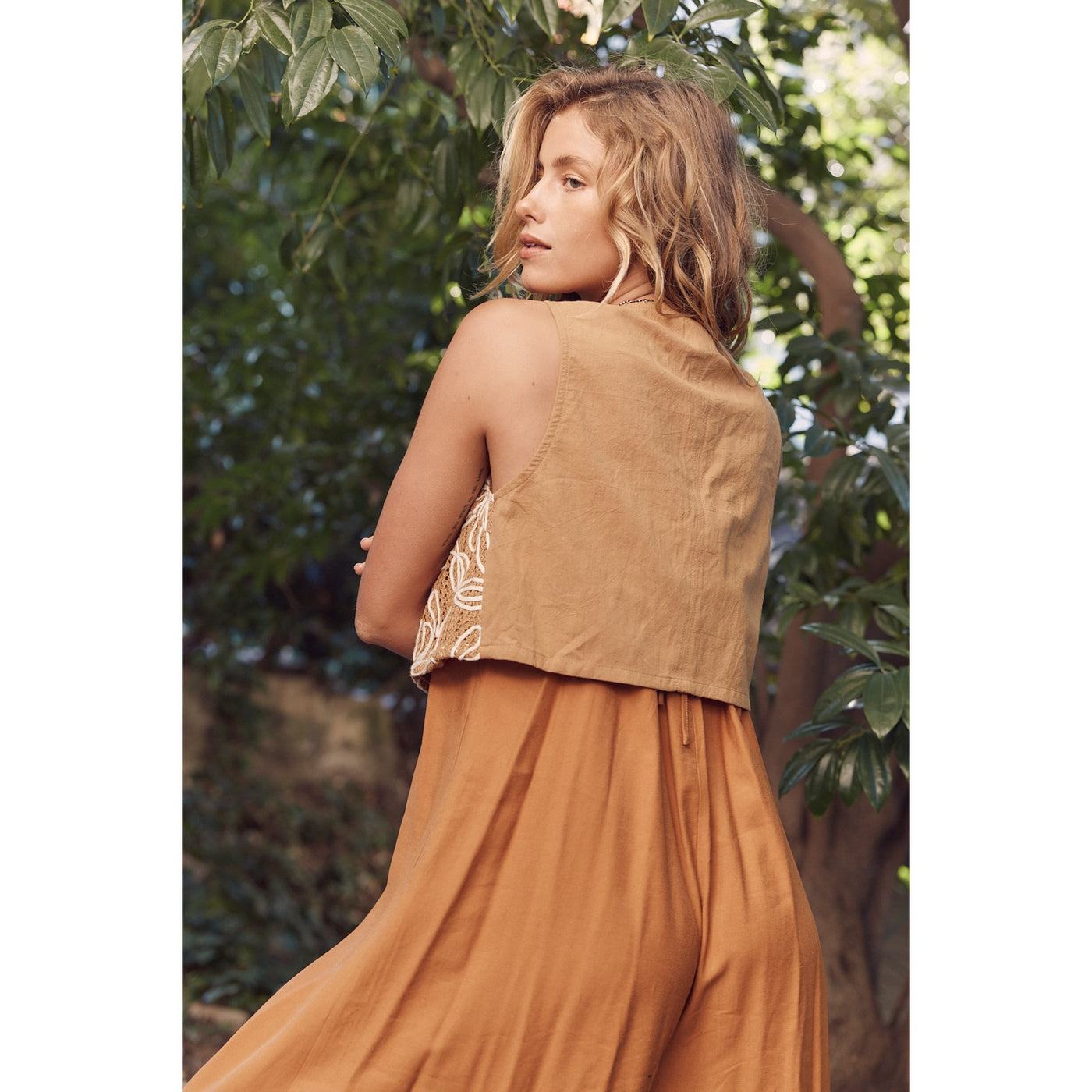 Kai Caramel Embroidery Vest