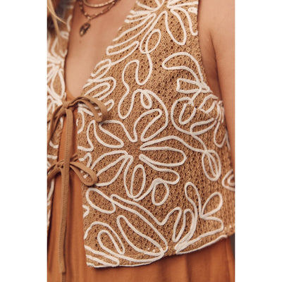 Kai Caramel Embroidery Vest