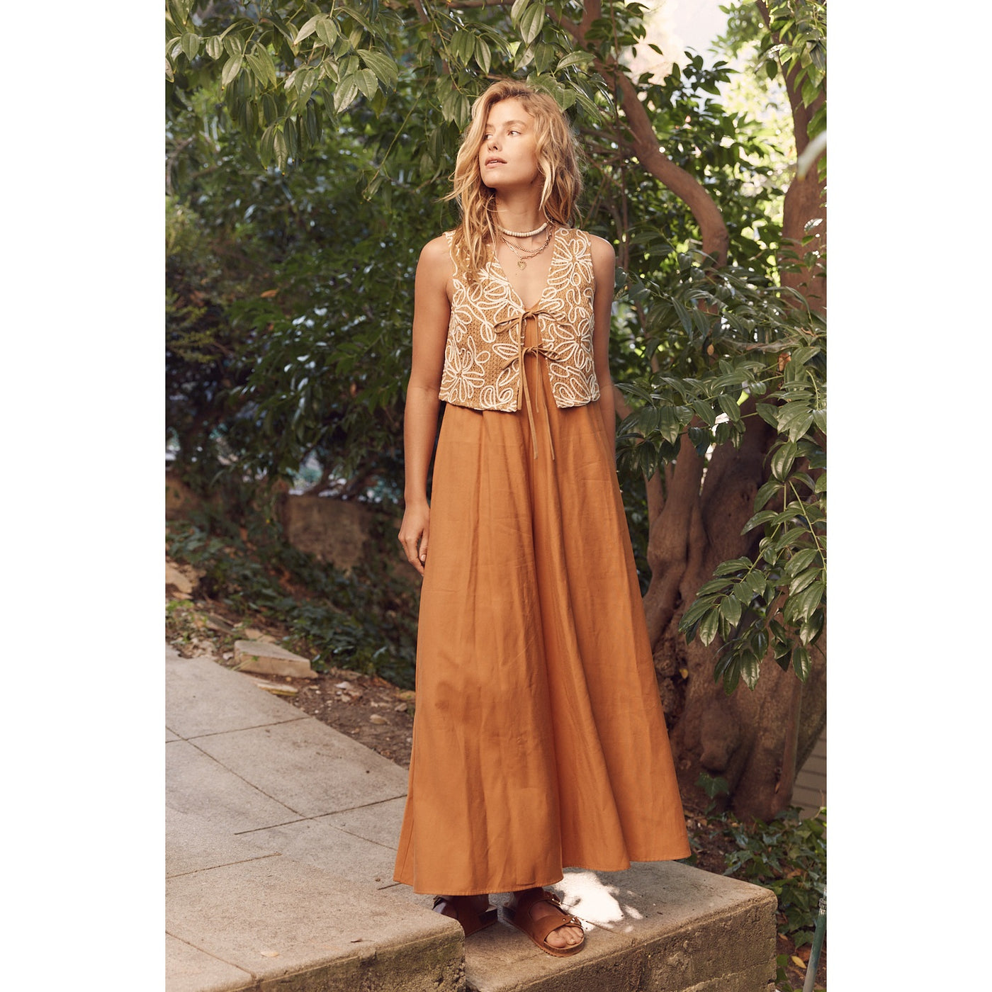 Kai Caramel Embroidery Vest