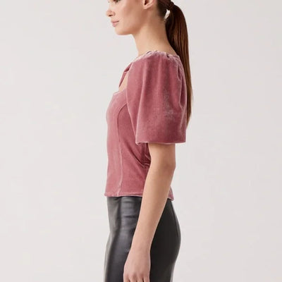 Shannon Pink Velvet Top