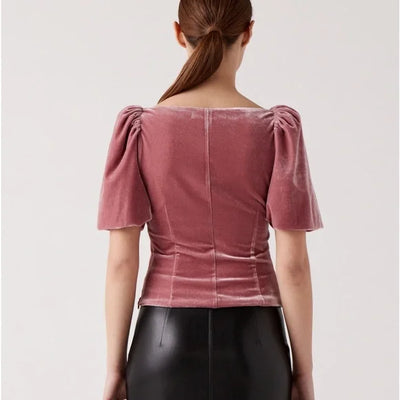 Shannon Pink Velvet Top