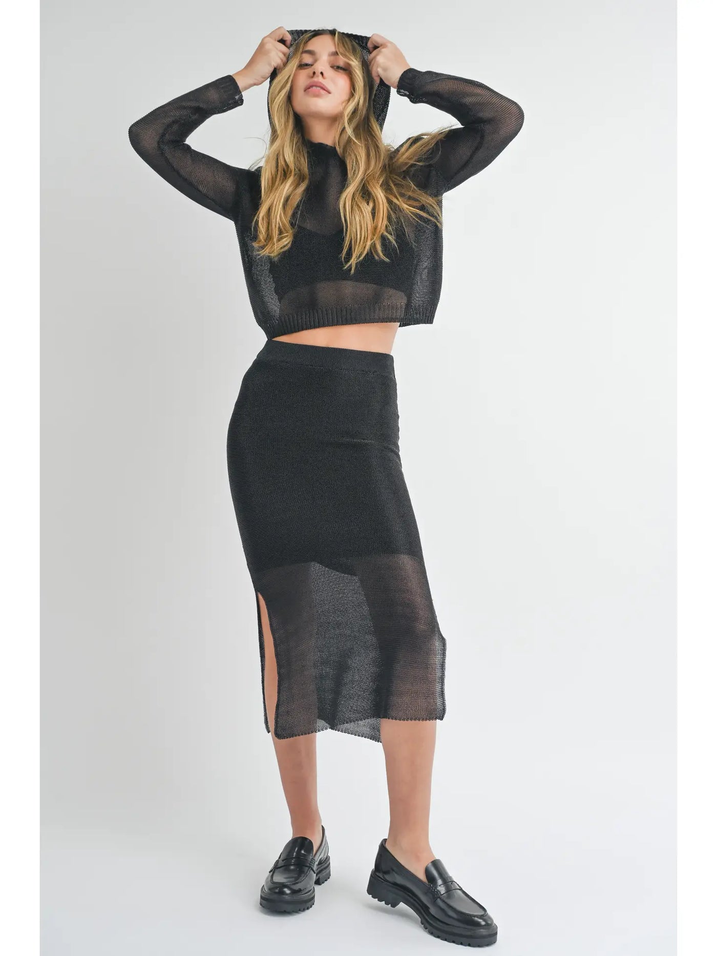 Nancee Metallic Knitted Hoodie