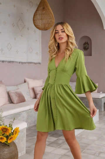 Melrose Green Mini Dress