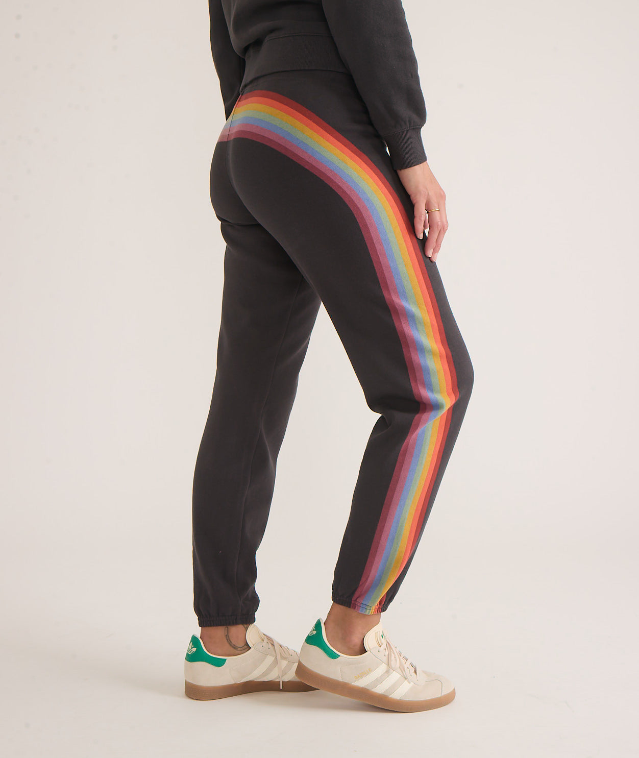 Anytime Black Stripe Sweatpants