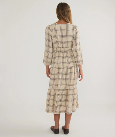 Maeve Maxi Dress -Cream Windowpane