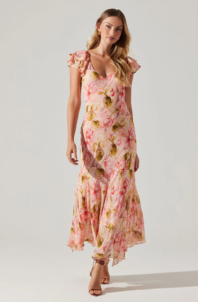 Wisteria Pink Floral Dress