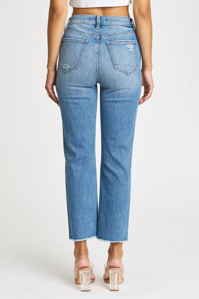 Eunina Ally Medium Wash Crop Jeans