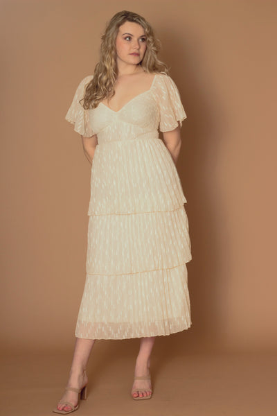 Kiara Ivory Tiered Maxi Dress