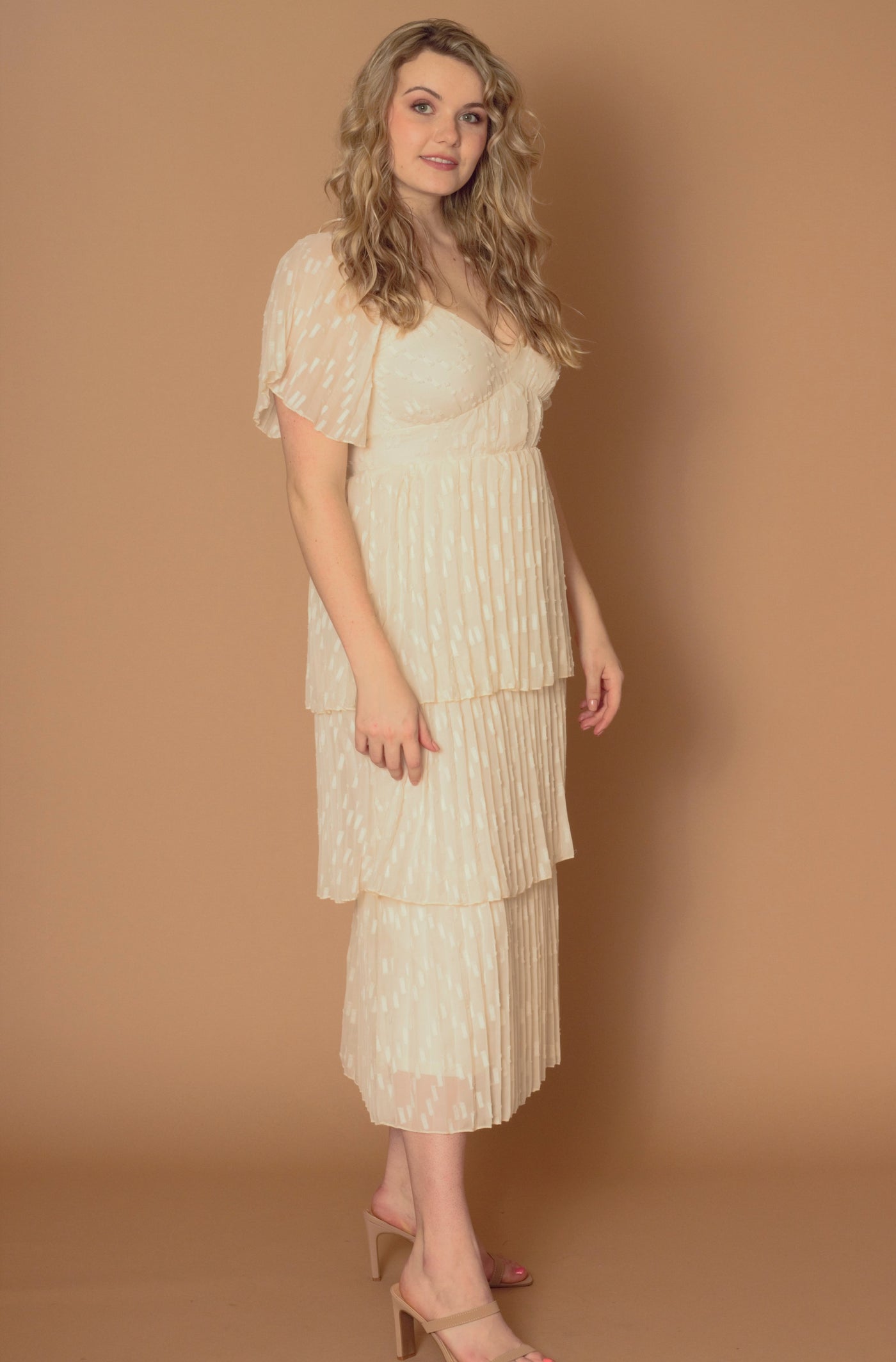 Kiara Ivory Tiered Maxi Dress