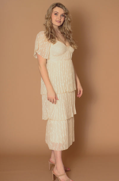 Kiara Ivory Tiered Maxi Dress
