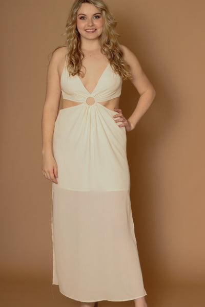 Zen Ivory Cutout Maxi Dress
