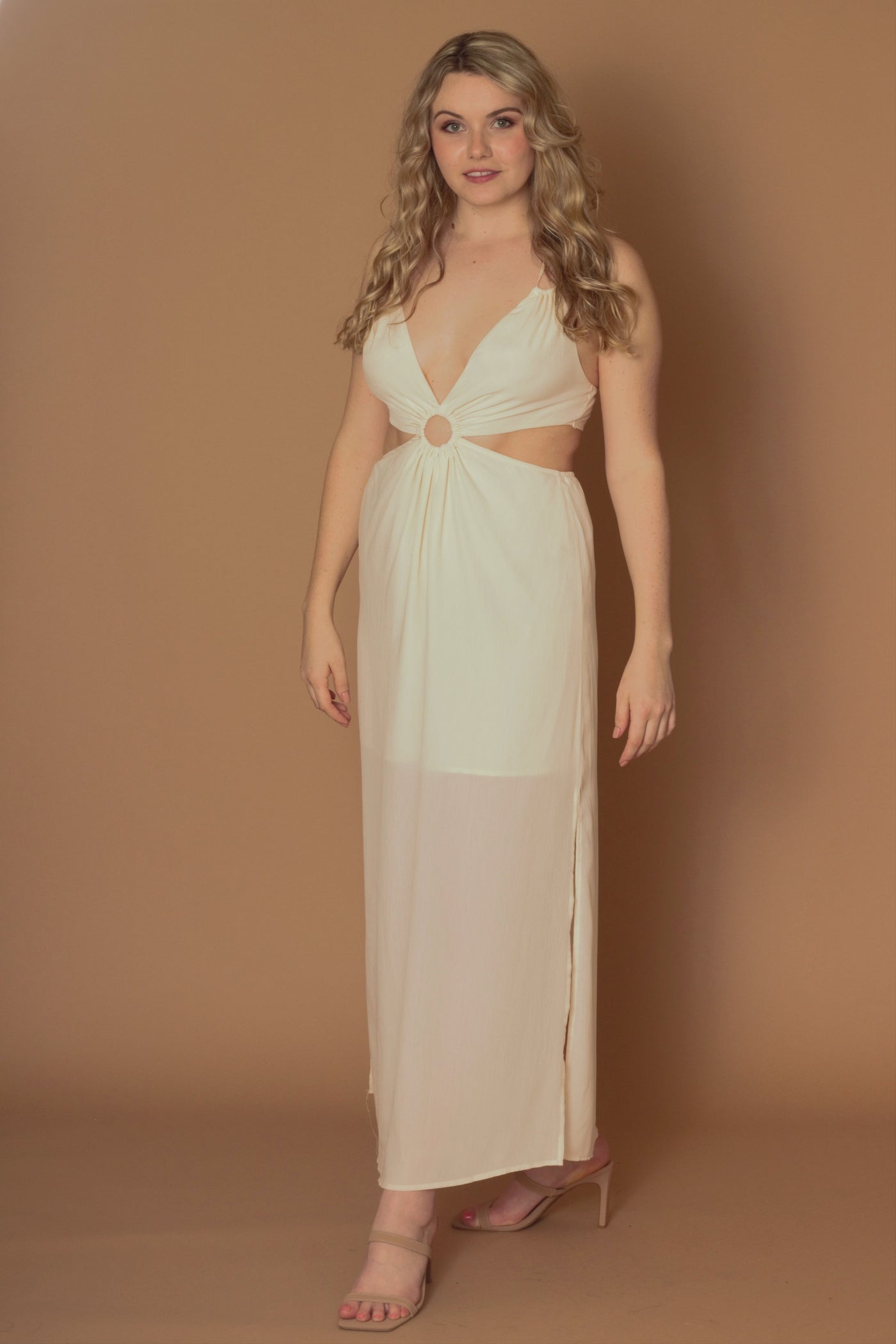 Zen Ivory Cutout Maxi Dress
