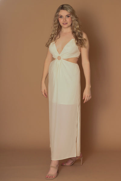 Zen Ivory Cutout Maxi Dress