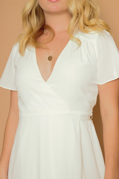 Hayes Flutter Sleeve Wrap Dress