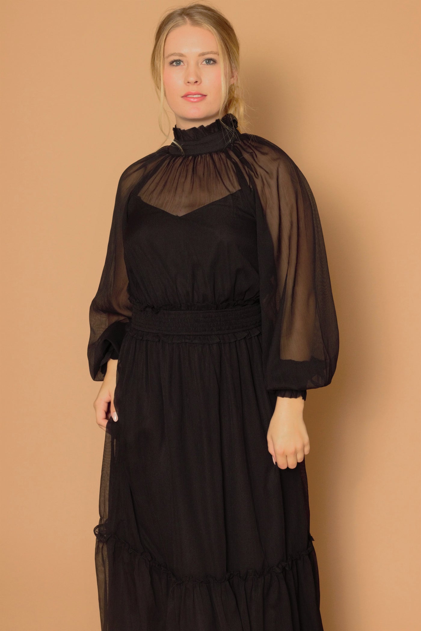 Xia Black Midi Dress