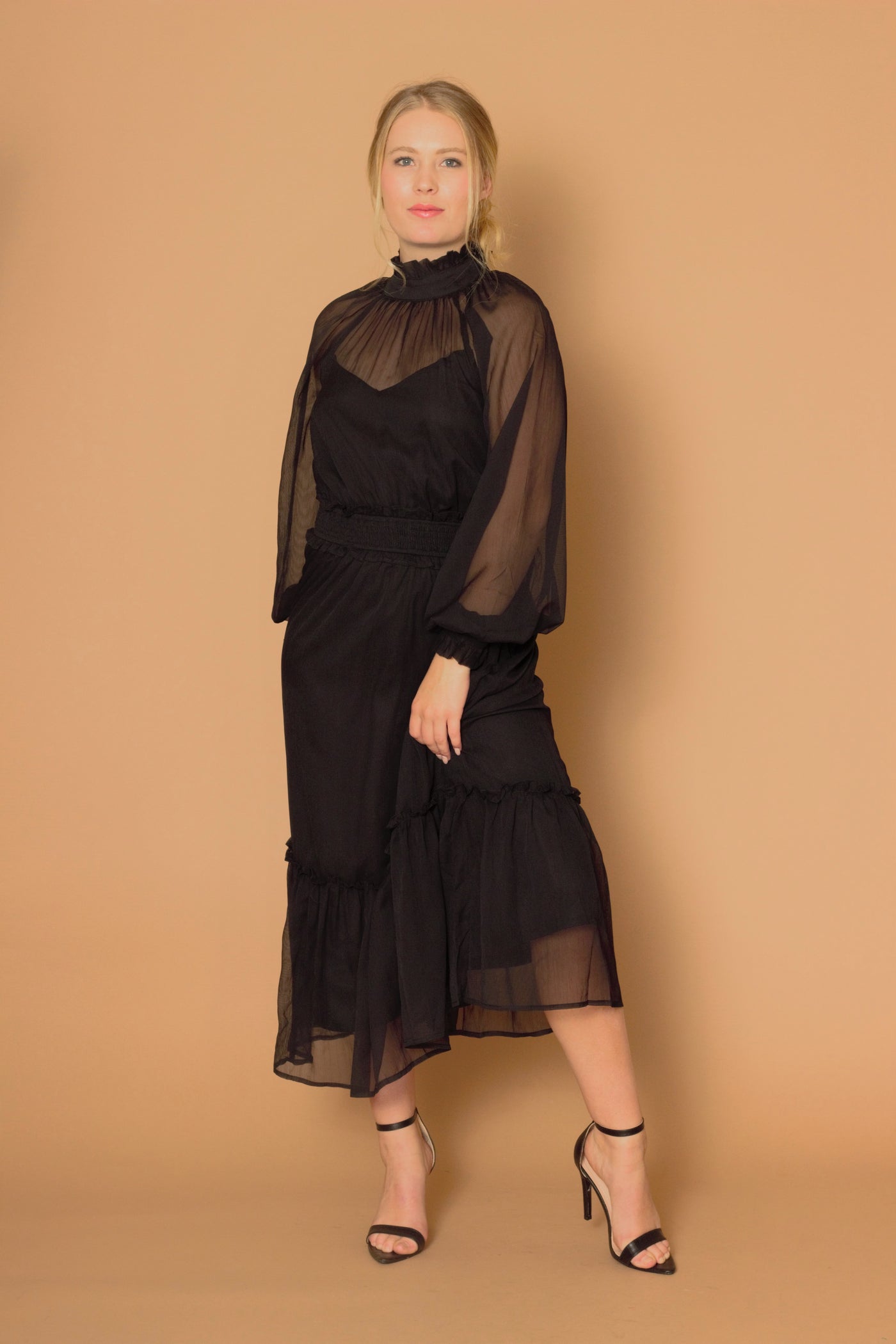 Xia Black Midi Dress