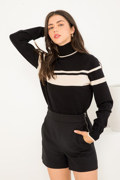 THML Black Ivory Knit Sweater Top