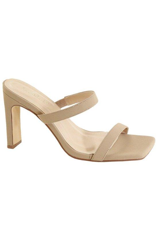 Chloe Nude Double Strap Sandal Heels