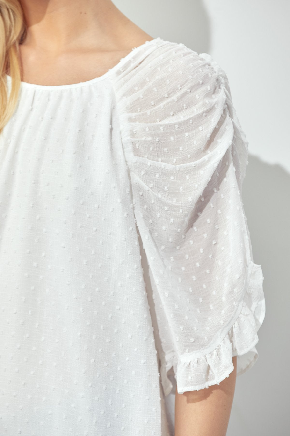Butterfly Ruffle Sleeves Blouse - Blue, Pink, White